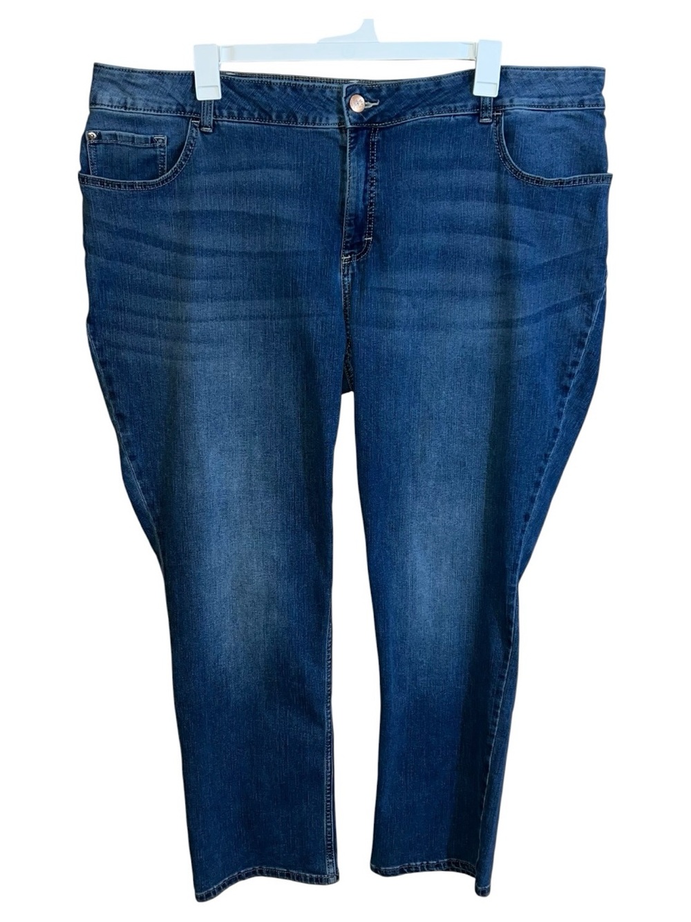 Lee Riders Straight Jeans Women’s 26W Blue Medium Wash 46x30